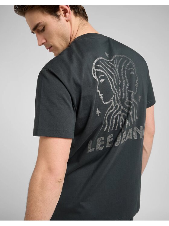 Lee Lee T-Shirt SS RELAXED GRAPHIC TEE Szary Relaxed Fit