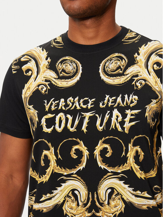 Versace Jeans Couture Versace Jeans Couture T-shirt 77GAH6SC Crna Regular Fit