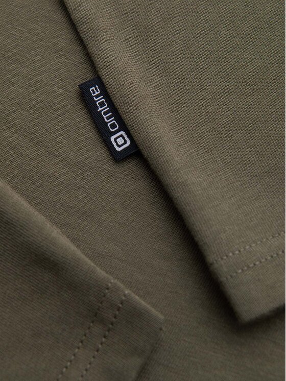 Ombre Ombre S dlouhým rukávem OM-LSBL-0143 Khaki Regular Fit