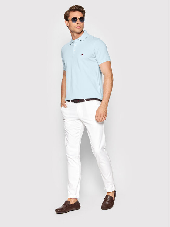 Tommy Hilfiger Tommy Hilfiger Polo MW0MW17771 Svijetloplava Slim Fit