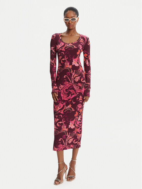 Versace Jeans Couture Versace Jeans Couture Ежедневна рокля 79HAO920 JS500 Бордо Slim Fit