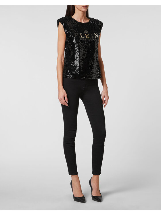 PHILIPP PLEIN PHILIPP PLEIN Tank top 8851 Čierna Skin Tight Fit
