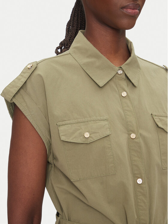 Gaudi Gaudi Vestito chemisier 511BD15016 Verde Regular Fit