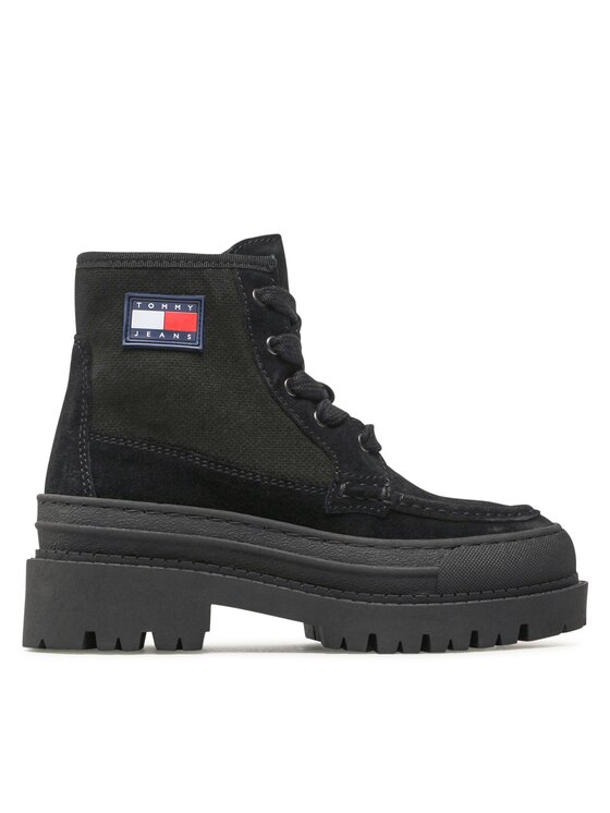 Tommy Jeans Tommy Jeans Šnurovacia obuv Foxing Lace Up Boot EN0EN01915 Čierna