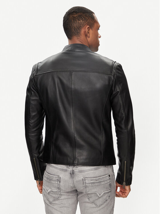 Serge Pariente Serge Pariente Lederjacke Justice Schwarz Regular Fit