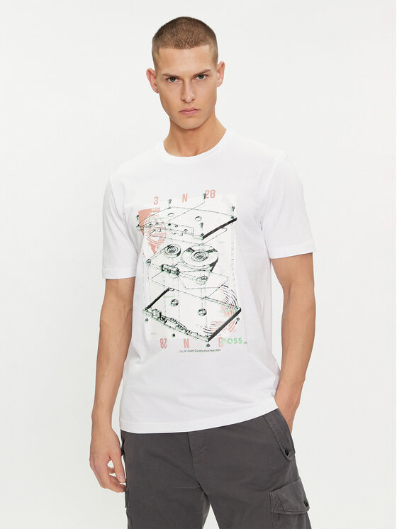BOSS Boss T-Shirt Te_Cassatte 50516003 Weiß Regular Fit
