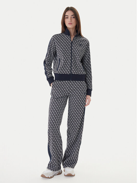 Guess Guess Spodnji del trenirke V6RB09 K2042 Mornarsko modra Wide Leg