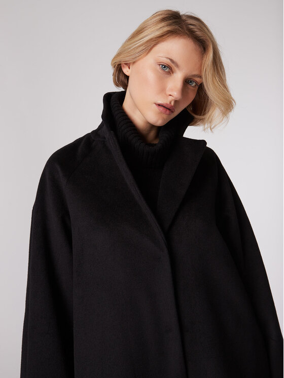 Simple Simple Prijelazni kaput PLD510-03 Crna Relaxed Fit