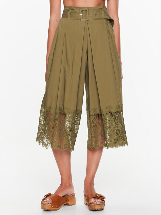 TWINSET Pantalon scurți din material 231TT2085 Verde Regular Fit