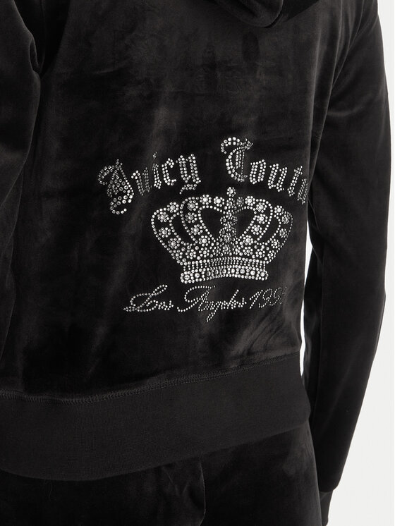 Juicy Couture Juicy Couture Світшот Gothic Crown JCBAS126805 Чорний Slim Fit