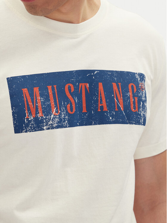 Mustang Mustang T-krekls Austin 1016274 Balts Regular Fit