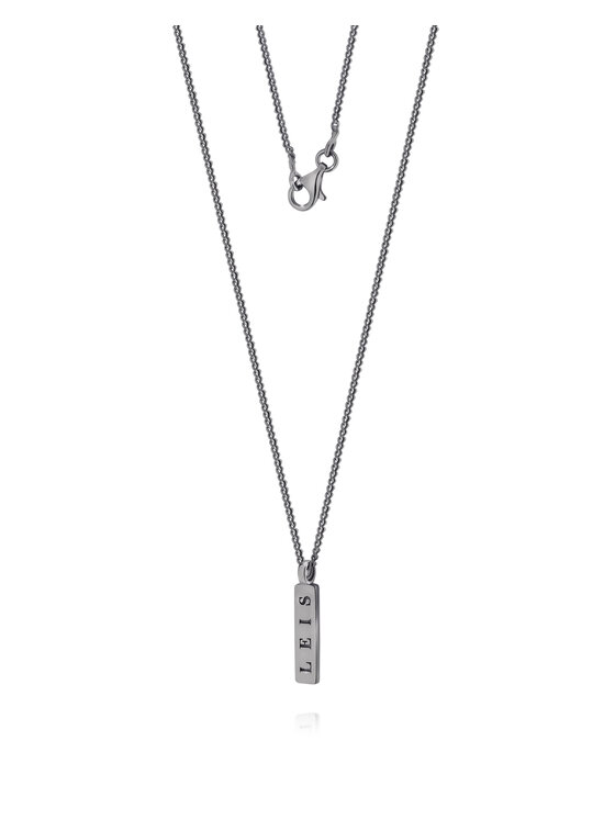 Leis Leis Naszyjnik Minimal Black Neck Srebrne rodowanie