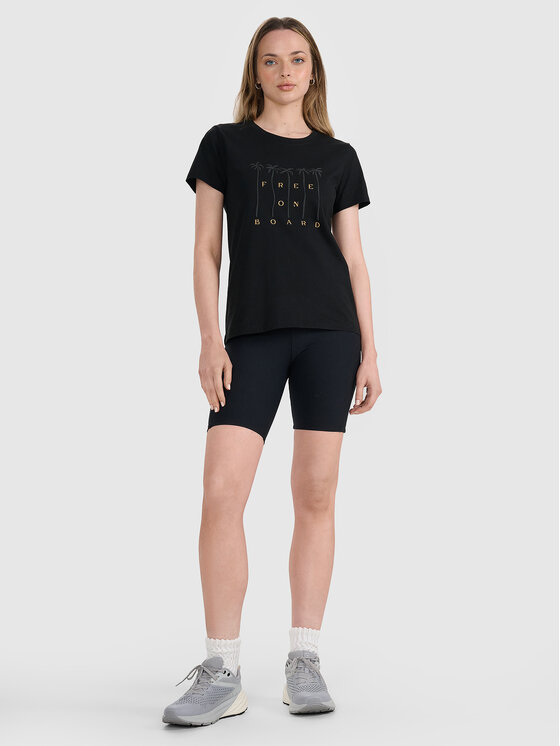 4F 4F T-Shirt FOB SUMMER Czarny Regular Fit