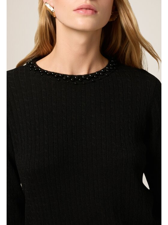 Oltre Oltre Sweter M330J005070N033 Czarny Regular Fit