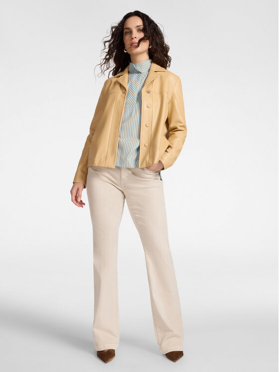 Elena Mirò Elena Mirò Cappotto invernale R306P000095N012 Crema Regular Fit