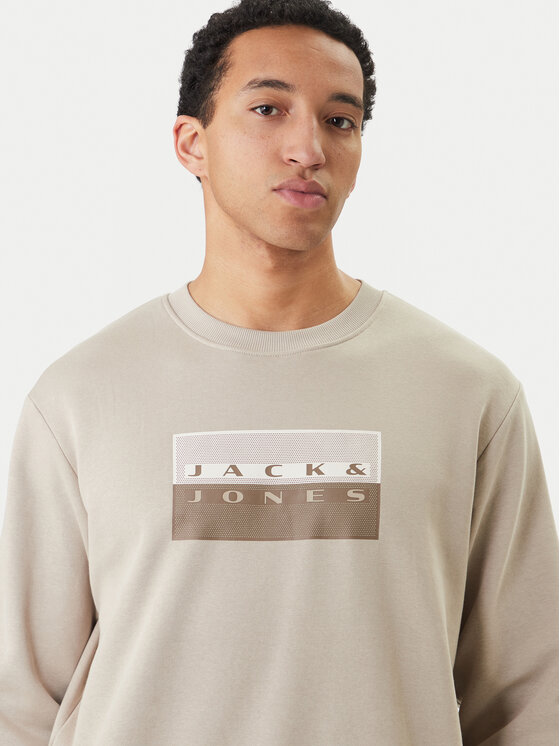 Jack & Jones Jack & Jones Mikina Fusion 12289807 Sivá Relaxed Fit