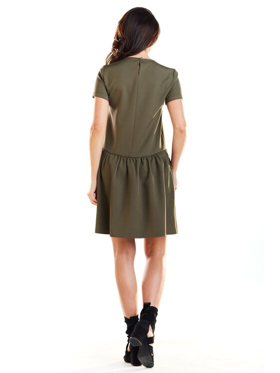 Awama Awama Sukienka letnia A277 Khaki Basic Fit