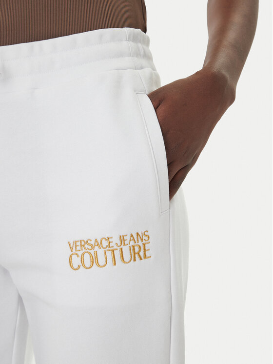 Versace Jeans Versace Jeans Долнище анцуг 80HAAT01 Бял Regular Fit