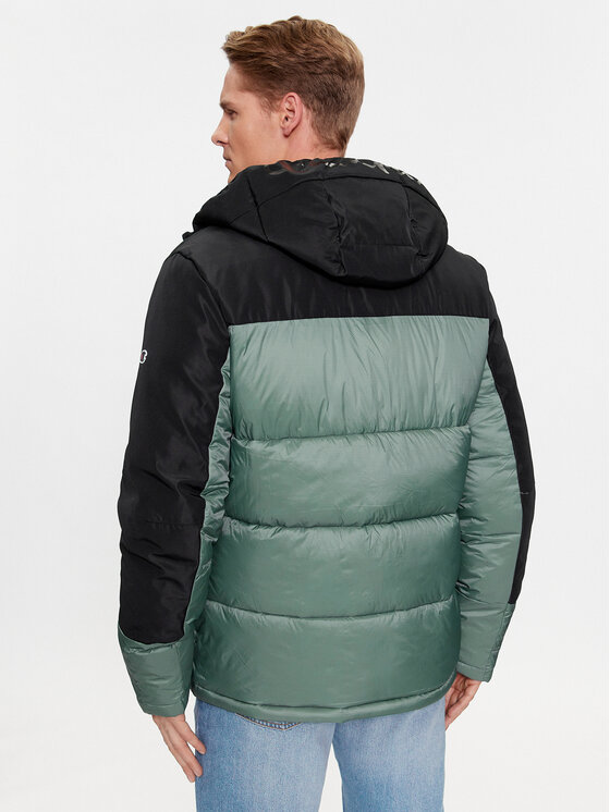 Champion Champion Kurtka przejściowa Hooded Jacket 219190 Zielony Regular Fit