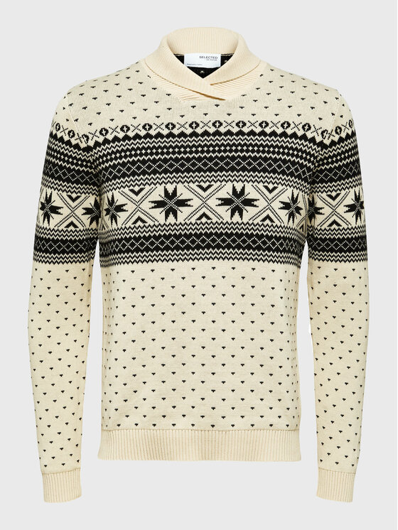 Selected Homme Selected Homme Golfas Claus 16086724 Écru Regular Fit