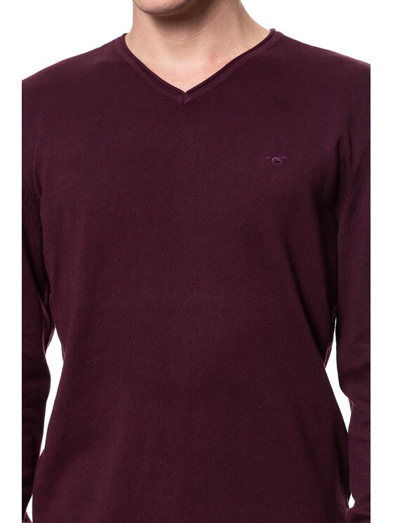 Mustang Mustang Maglione EMIL V ROLLEDGE Rosso Regular Fit
