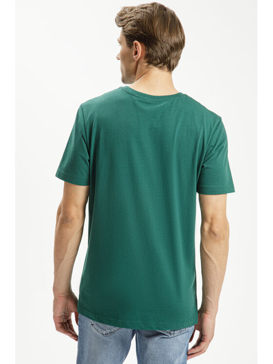 Cross Jeans Cross Jeans T-Shirt 16021-027 Zielony Regular Fit
