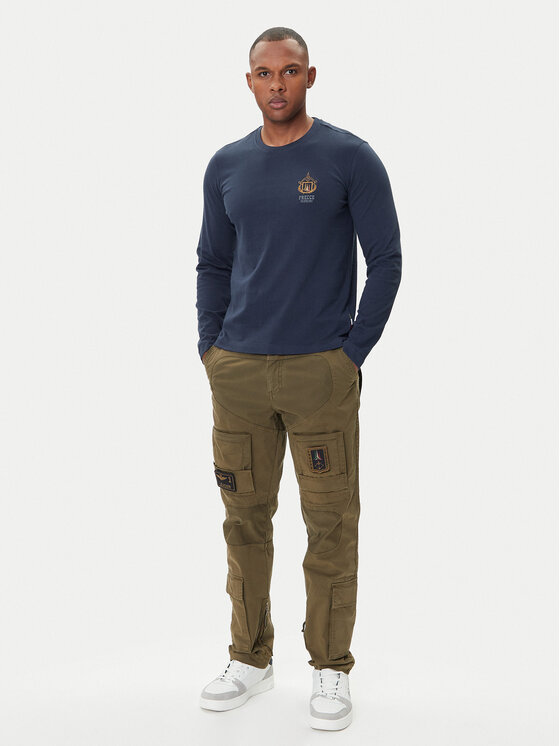 Aeronautica Militare Aeronautica Militare Majica dugih rukava 252TS2466UJ00703 Tamnoplava Regular Fit
