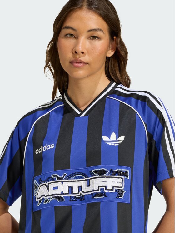 adidas adidas Koszulka techniczna Beads Jersey Niebieski Loose Fit