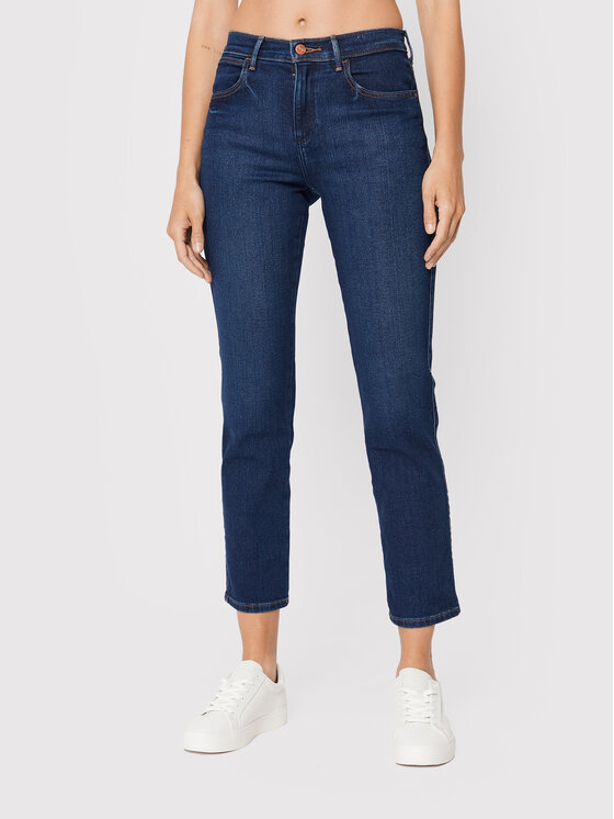 Wrangler Jeans hlače Bespoke Star W26R47389 112327438 Mornarsko modra Straight Fit