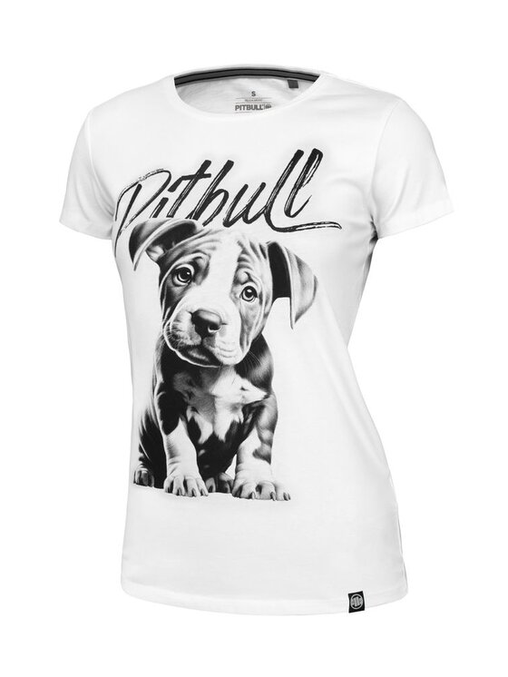PITBULL PITBULL T-Shirt Koszulka damska Puppy L Biały Regular Fit