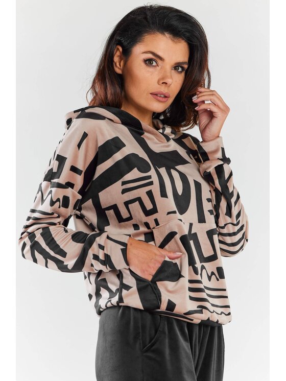 Awama Awama Bluza A473 Beżowy Basic Fit