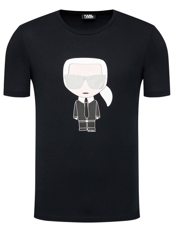 KARL LAGERFELD KARL LAGERFELD Тишърт Crewneck 755061 511251 Черен Regular Fit