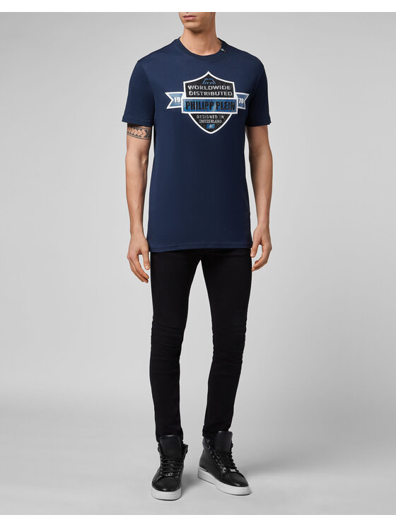 PHILIPP PLEIN PHILIPP PLEIN T-Shirt 22945 Granatowy Regular Fit