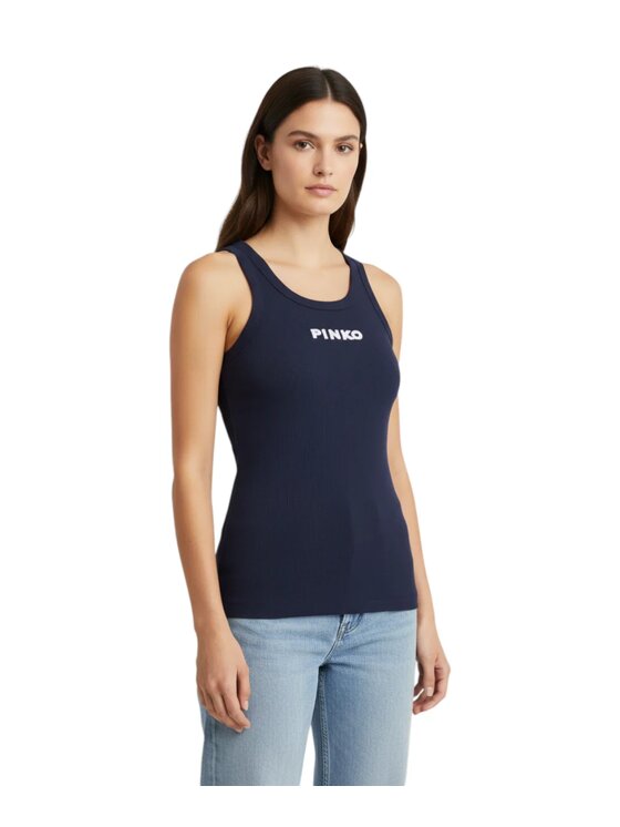 PINKO PINKO Τοπ BLUE LAGOON CANOTTA COSTINA C Μπλε Slim Fit