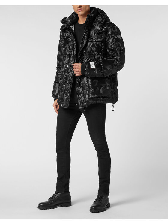 PHILIPP PLEIN PHILIPP PLEIN Vatovaná bunda 19327 Černá Regular Fit