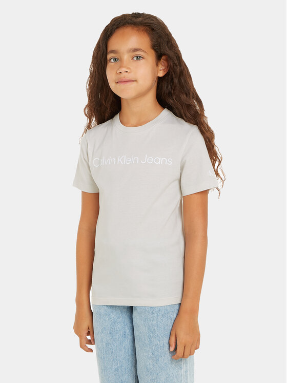 Calvin Klein Jeans T-Shirt - Kinderkleidung, Größe 10Y Grau IU0IU00599