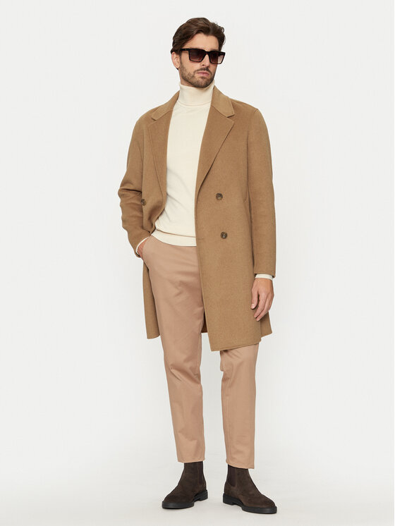 Guess Guess Cappotto di lana M4BL47 WGJU2 Beige Regular Fit
