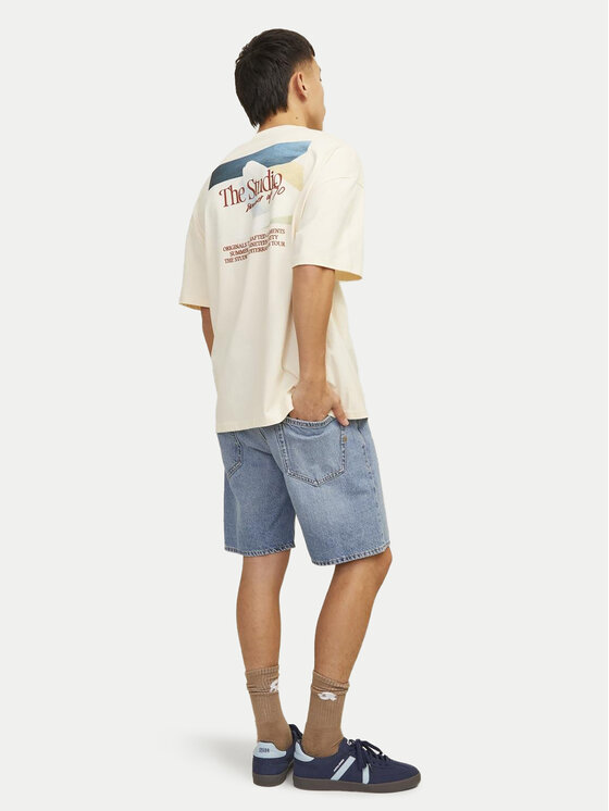 Jack & Jones Jack & Jones Pantaloni scurți de blugi Chris Cooper 12252858 Albastru Relaxed Fit