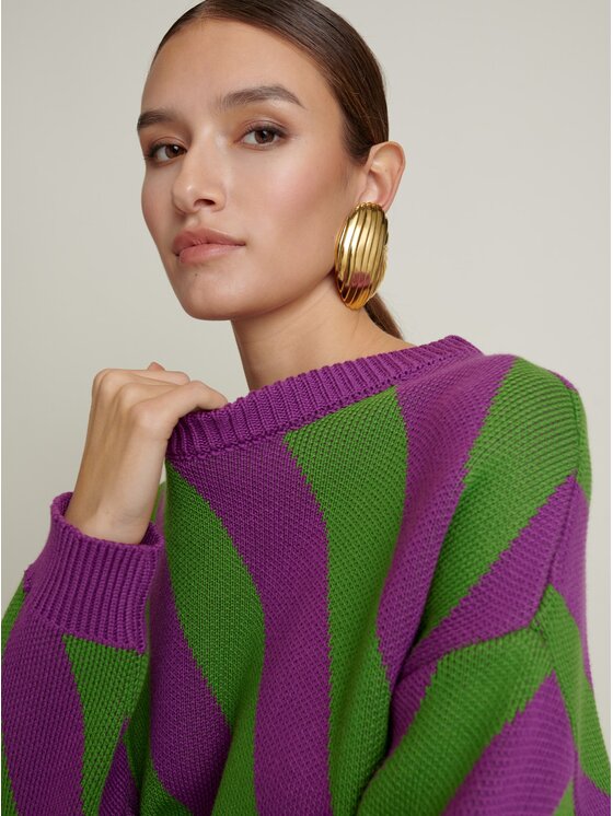 La Mania La Mania Maglione TWISTY 2 Viola Classic Fit