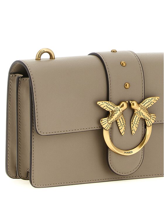 PINKO PINKO Torebka Gray Calfskin Crossbody Szary