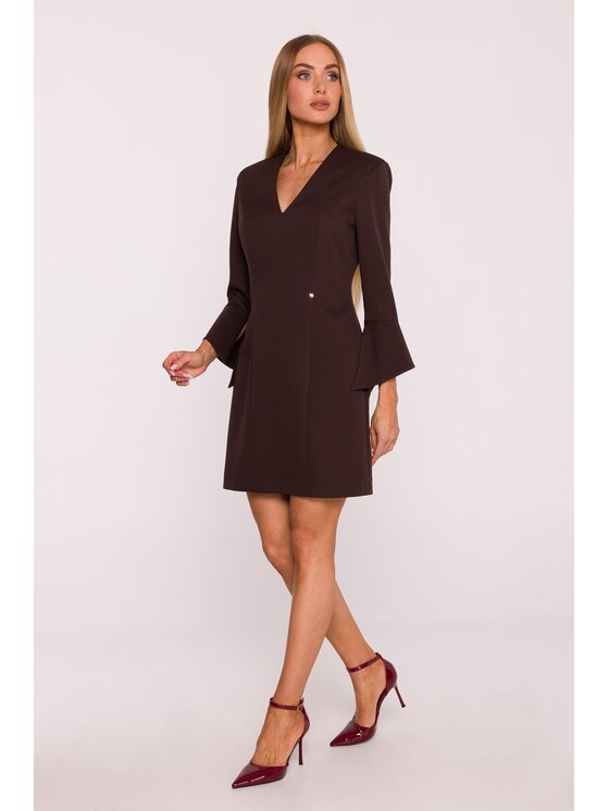 Made of Emotion Made of Emotion Sukienka wieczorowa M876 Brązowy Modern Fit