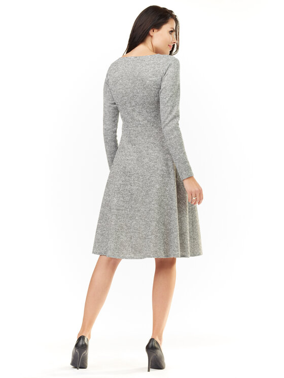 Awama Awama Vestito di maglia A210 Grigio Basic Fit