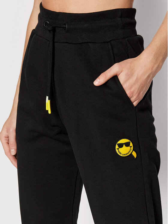 KARL LAGERFELD Jogginghose SMILEY WORLD 221W1050 Schwarz Regular Fit ...