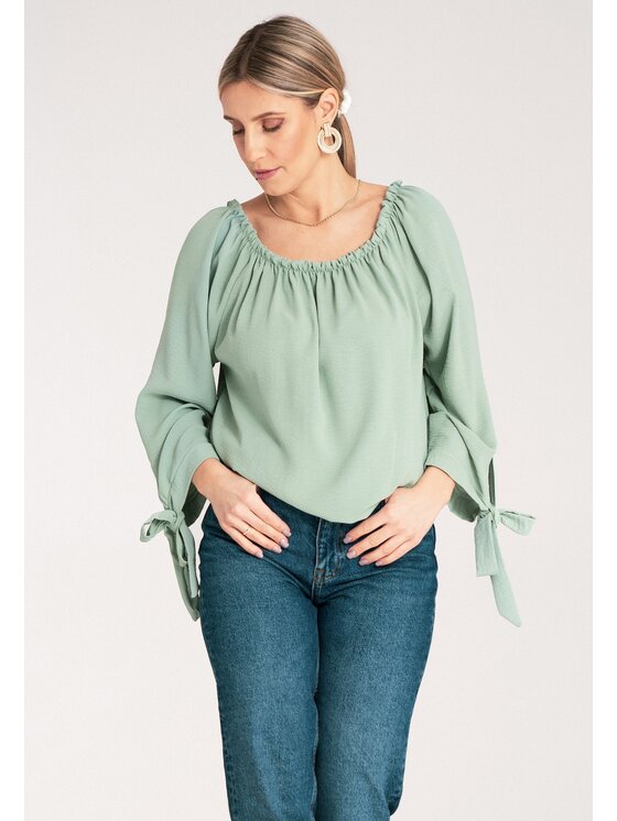 FIGL FIGL Bluzka M1133 Zielony Regular Fit