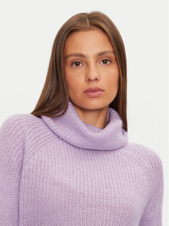Brave Soul Brave Soul Rollkragenpullover LK-230WERBURGHS Violett Loose Fit