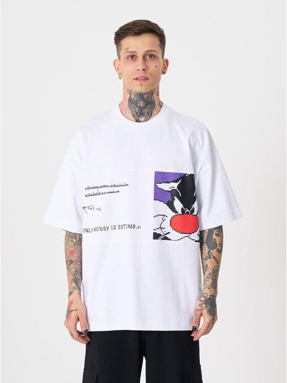T-Shirt Machinist, Rozmiar L, Białe, Koszulka Z Krótkim Rękawem Męska Oversize Biała Machinist Sylvester L