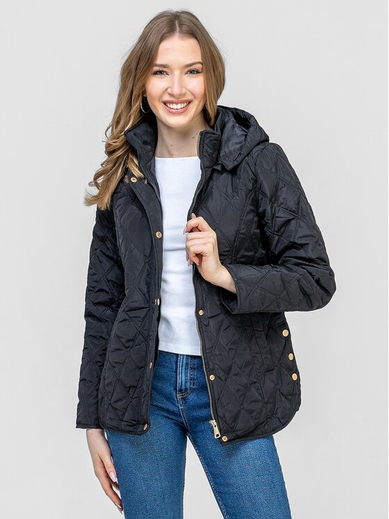 Perso Perso Kurtka przejściowa BLE268018F Czarny Regular Fit