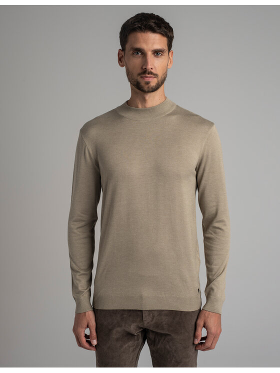 Borgio Borgio Sweter grotte_bz3 Beżowy Slim Fit