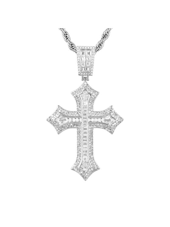 ICED STUFF ICED STUFF Privjesak 2pac Cross Bijelo zlato