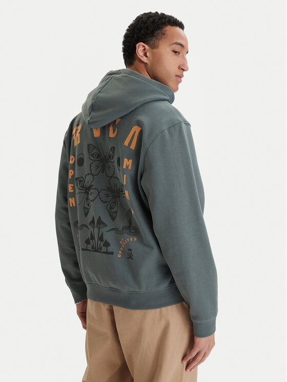 RVCA Bluză Butterfly Poster EVYSF00136 Verde Boxy Fit